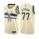 Youth Nike Milwaukee Bucks #77 Ersan Ilyasova Swingman Cream NBA Jersey - City Edition