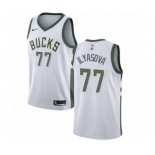 Youth Nike Milwaukee Bucks #77 Ersan Ilyasova Swingman White NBA Jersey - Association Edition