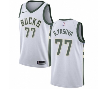 Youth Nike Milwaukee Bucks #77 Ersan Ilyasova Swingman White NBA Jersey - Association Edition