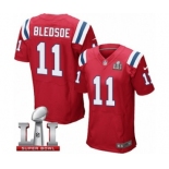 Men's Nike New England Patriots #11 Drew Bledsoe Elite Red Alternate Super Bowl LI 51 NFL Jersey