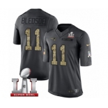 Men's Nike New England Patriots #11 Drew Bledsoe Limited Black 2016 Salute to Service Super Bowl LI 51 NFL Jersey