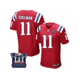 Men's Nike New England Patriots #11 Julian Edelman Elite Red Alternate Super Bowl LI Champions NFL Jersey