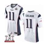 Men's Nike New England Patriots #11 Julian Edelman Elite White Super Bowl LI 51 NFL Jersey