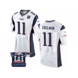 Men's Nike New England Patriots #11 Julian Edelman Elite White Super Bowl LI Champions NFL Jersey