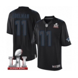 Men's Nike New England Patriots #11 Julian Edelman Limited Black Impact Super Bowl LI 51 NFL Jersey