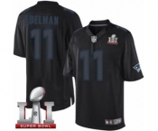 Men's Nike New England Patriots #11 Julian Edelman Limited Black Impact Super Bowl LI 51 NFL Jersey