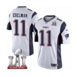 Men's Nike New England Patriots #11 Julian Edelman Limited White Super Bowl LI 51 NFL Jersey