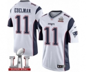 Men's Nike New England Patriots #11 Julian Edelman Limited White Super Bowl LI 51 NFL Jersey