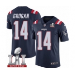 Men's Nike New England Patriots #14 Steve Grogan Limited Navy Blue Rush Super Bowl LI 51 NFL Jersey