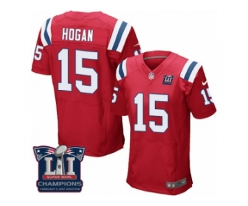 Men's Nike New England Patriots #15 Chris Hogan Elite Red Alternate Super Bowl LI Champions NFL Jersey