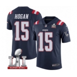 Men's Nike New England Patriots #15 Chris Hogan Limited Navy Blue Rush Super Bowl LI 51 NFL Jersey