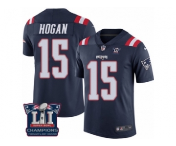 Men's Nike New England Patriots #15 Chris Hogan Limited Navy Blue Rush Super Bowl LI Champions NFL Jersey