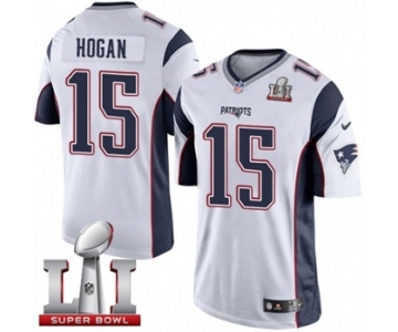 Men's Nike New England Patriots #15 Chris Hogan Limited White Super Bowl LI 51 NFL Jersey