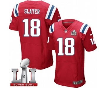 Men's Nike New England Patriots #18 Matthew Slater Elite Red Alternate Super Bowl LI 51 NFL Jersey