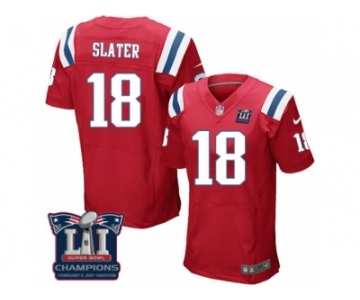 Men's Nike New England Patriots #18 Matthew Slater Elite Red Alternate Super Bowl LI Champions NFL Jersey