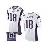 Men's Nike New England Patriots #18 Matthew Slater Elite White Super Bowl LI Champions NFL Jersey