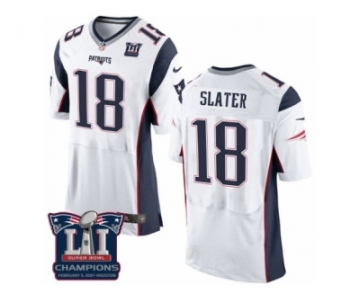 Men's Nike New England Patriots #18 Matthew Slater Elite White Super Bowl LI Champions NFL Jersey