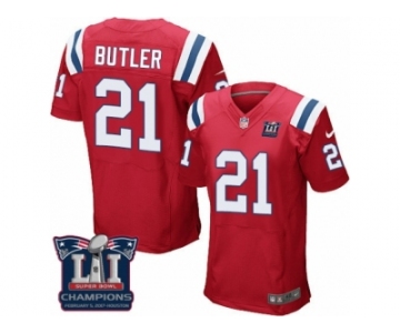 Men's Nike New England Patriots #21 Malcolm Butler Elite Red Alternate Super Bowl LI Champions NFL Jersey