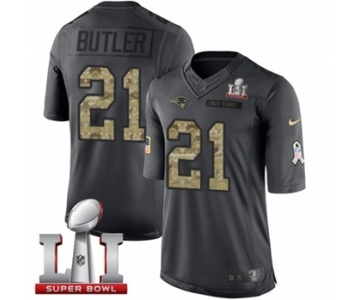 Men's Nike New England Patriots #21 Malcolm Butler Limited Black 2016 Salute to Service Super Bowl LI 51 NFL Jersey