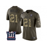 Men's Nike New England Patriots #21 Malcolm Butler Limited Green Salute to Service Super Bowl LI Champions NFL Jersey