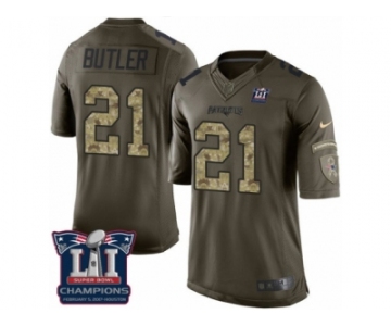 Men's Nike New England Patriots #21 Malcolm Butler Limited Green Salute to Service Super Bowl LI Champions NFL Jersey