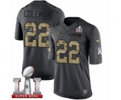 Men's Nike New England Patriots #22 Justin Coleman Limited Black 2016 Salute to Service Super Bowl LI 51 NFL Jersey