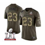 Men's Nike New England Patriots #23 Patrick Chung Limited Green Salute to Service Super Bowl LI 51 NFL Jersey