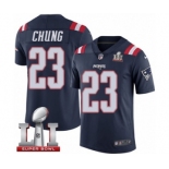 Men's Nike New England Patriots #23 Patrick Chung Limited Navy Blue Rush Super Bowl LI 51 NFL Jersey