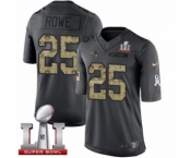 Men's Nike New England Patriots #25 Eric Rowe Limited Black 2016 Salute to Service Super Bowl LI 51 NFL Jersey