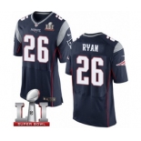 Men's Nike New England Patriots #26 Logan Ryan Elite Navy Blue Team Color Super Bowl LI 51 NFL Jersey