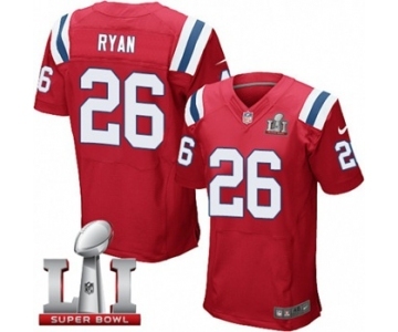 Men's Nike New England Patriots #26 Logan Ryan Elite Red Alternate Super Bowl LI 51 NFL Jersey