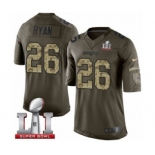 Men's Nike New England Patriots #26 Logan Ryan Limited Green Salute to Service Super Bowl LI 51 NFL Jersey