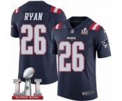 Men's Nike New England Patriots #26 Logan Ryan Limited Navy Blue Rush Super Bowl LI 51 NFL Jersey