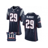 Men's Nike New England Patriots #29 LeGarrette Blount Elite Navy Blue Team Color Super Bowl LI Champions NFL Jersey