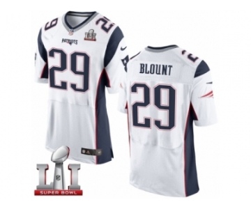 Men's Nike New England Patriots #29 LeGarrette Blount Elite White Super Bowl LI 51 NFL Jersey