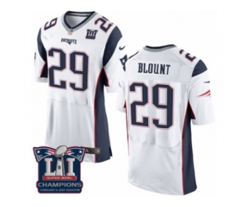 Men's Nike New England Patriots #29 LeGarrette Blount Elite White Super Bowl LI Champions NFL Jersey