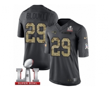 Men's Nike New England Patriots #29 LeGarrette Blount Limited Black 2016 Salute to Service Super Bowl LI 51 NFL