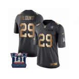 Men's Nike New England Patriots #29 LeGarrette Blount Limited Black Gold Salute to Service Super Bowl LI Champions NFL Jersey