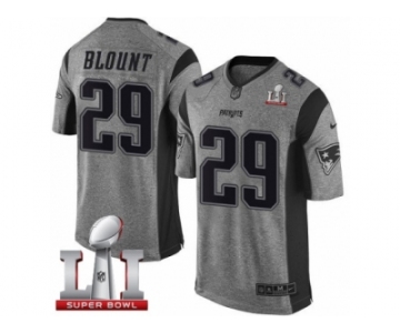 Men's Nike New England Patriots #29 LeGarrette Blount Limited Gray Gridiron Super Bowl LI 51 NFL Jersey