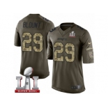 Men's Nike New England Patriots #29 LeGarrette Blount Limited Green Salute to Service Super Bowl LI 51 NFL Jersey