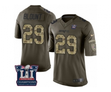 Men's Nike New England Patriots #29 LeGarrette Blount Limited Green Salute to Service Super Bowl LI Champions NFL Jersey