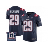 Men's Nike New England Patriots #29 LeGarrette Blount Limited Navy Blue Rush Super Bowl LI Champions NFL Jersey