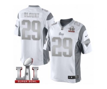 Men's Nike New England Patriots #29 LeGarrette Blount Limited White Platinum Super Bowl LI 51 NFL Jersey