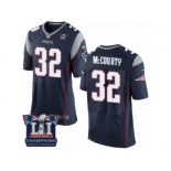 Men's Nike New England Patriots #32 Devin McCourty Elite Navy Blue Team Color Super Bowl LI Champions NFL Jersey