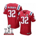 Men's Nike New England Patriots #32 Devin McCourty Elite Red Alternate Super Bowl LI 51 NFL Jersey