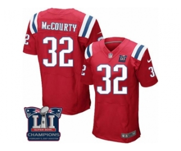 Men's Nike New England Patriots #32 Devin McCourty Elite Red Alternate Super Bowl LI Champions NFL Jersey