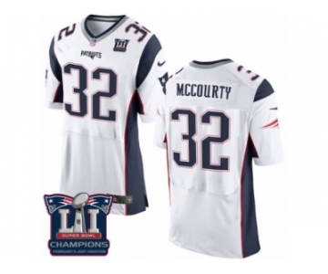 Men's Nike New England Patriots #32 Devin McCourty Elite White Super Bowl LI Champions NFL Jersey