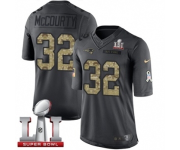 Men's Nike New England Patriots #32 Devin McCourty Limited Black 2016 Salute to Service Super Bowl LI 51 NFL Jersey