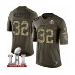 Men's Nike New England Patriots #32 Devin McCourty Limited Green Salute to Service Super Bowl LI 51 NFL Jersey