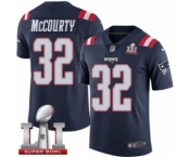 Men's Nike New England Patriots #32 Devin McCourty Limited Navy Blue Rush Super Bowl LI 51 NFL Jersey